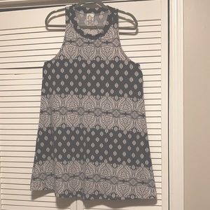 Gray and white paisley racer back sundress